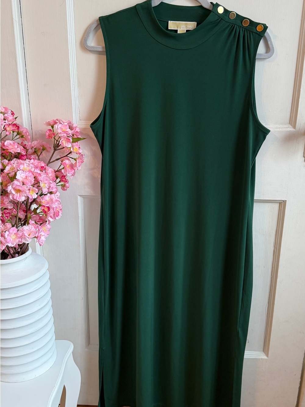 Michael Kors Sleeveless Maxi Dress in Green Size Large Like New